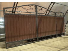 Ворота кованые с проф. листом для проема шириной 3.5 м